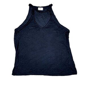 Y2K Glitz Black Halter Tank Top Size XL